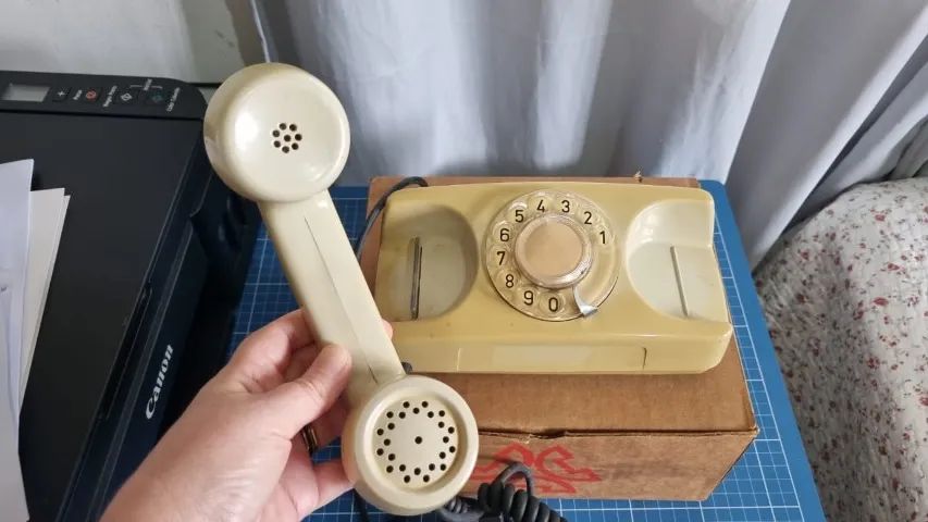 Telefone fixo antigo tijolinho de disco - Foto 5