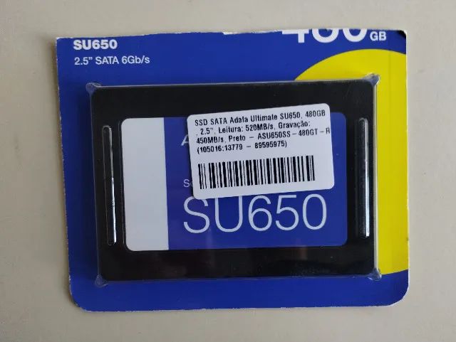 novo c/ NF e garantia ssd sata 2.5 480gb Adata Ultimate SU650 retire Centro SP