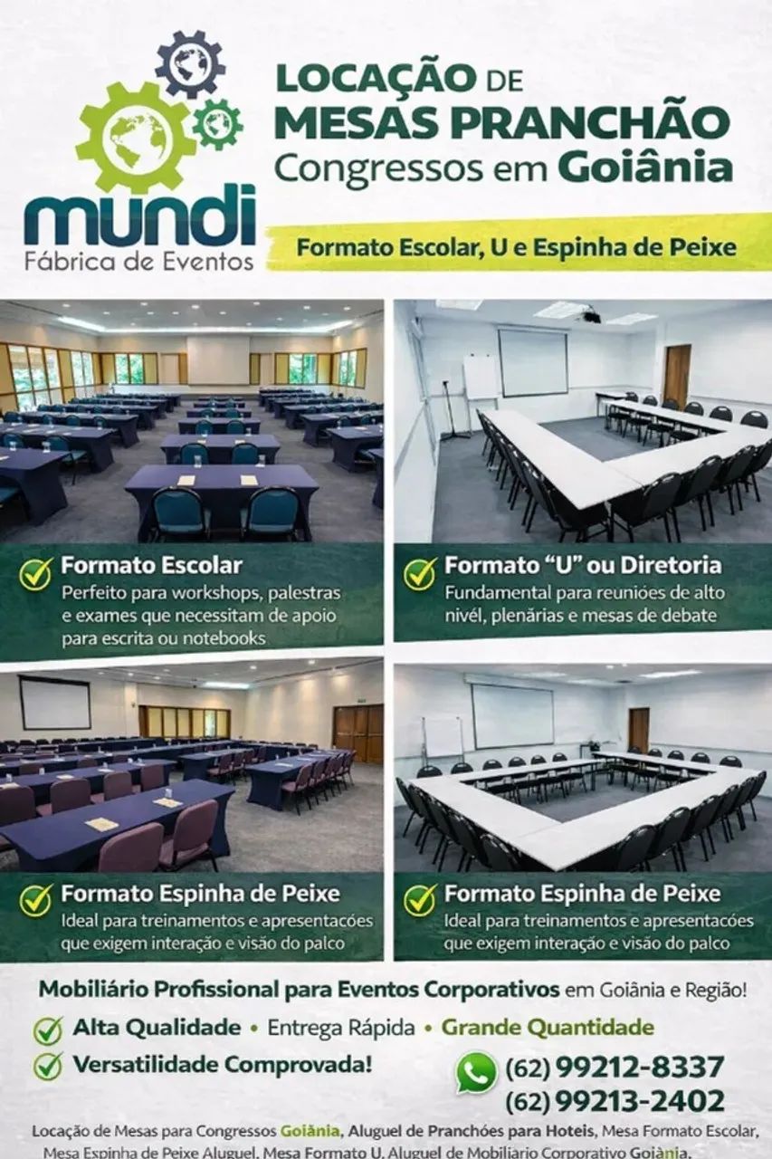 ALUGEL DE MESA PARA TREINAMENTO - PRANCHÃO GOIÂNIA