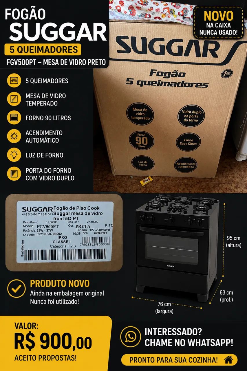 Fogão Suggar 5 Bocas - Foto 2