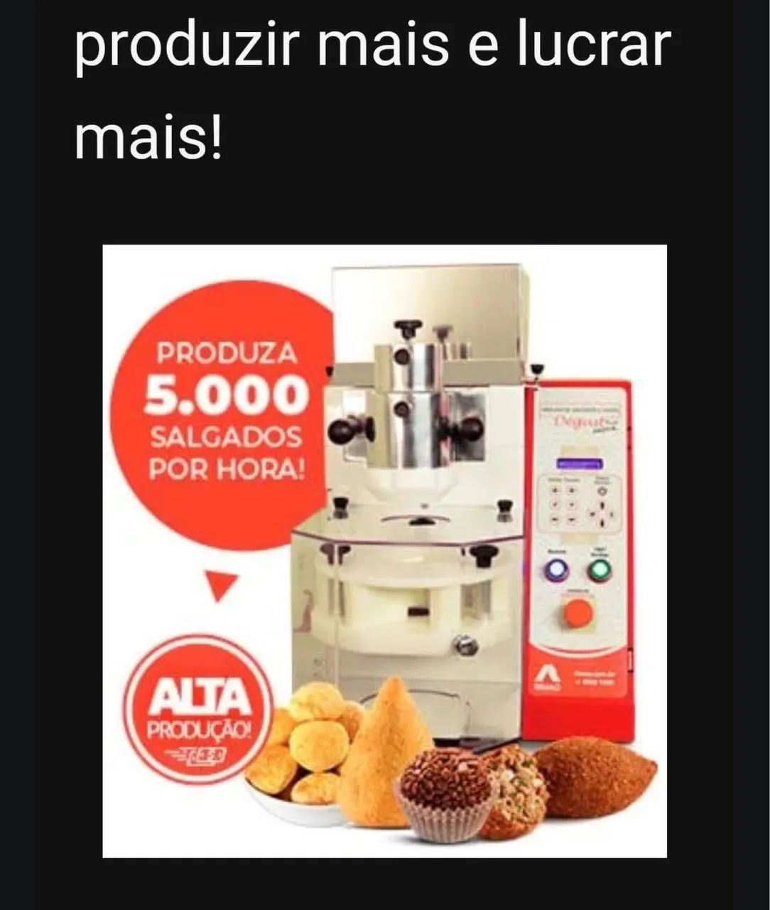 Vende-se material completo para fazer salgados 