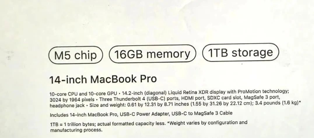 Apple MacBook Pro M5 16GB 1TB 14 Polegadas Novo Lacrado - Foto 3