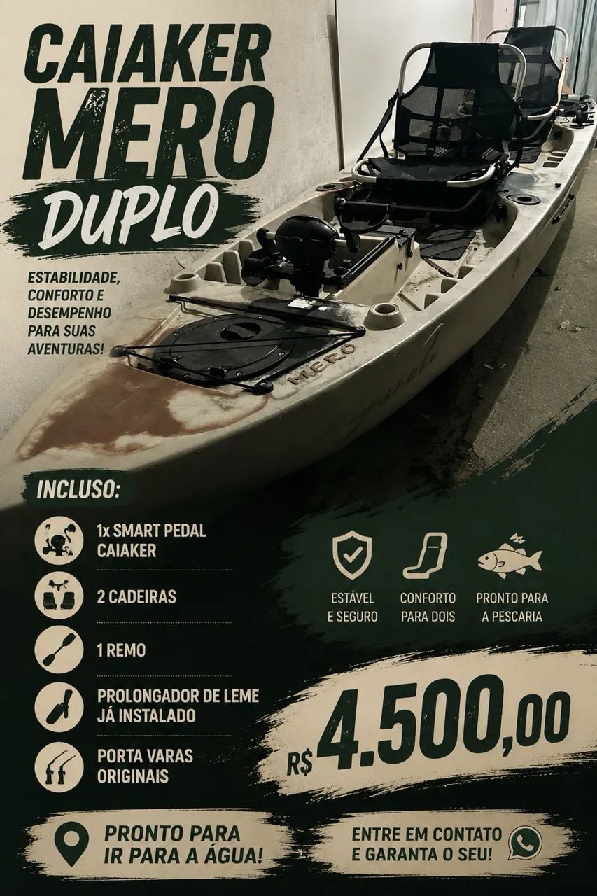Caiaque Mero Duplo com Pedal