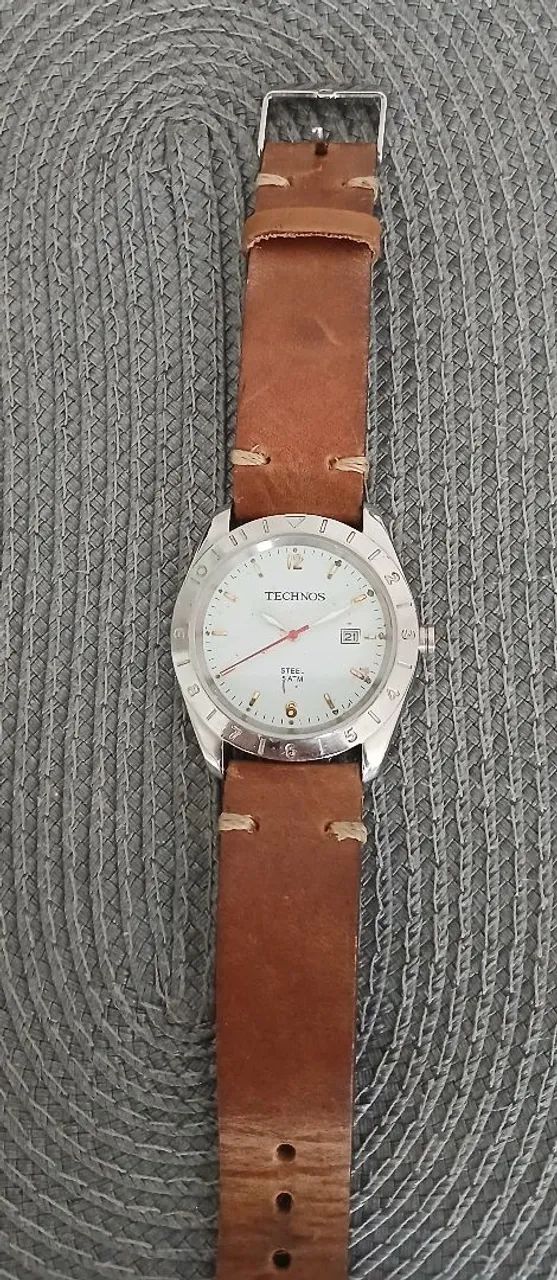 Relógio TECHNOS STEEL social clássico quartz seminovo, estudo trocas.  - Foto 5