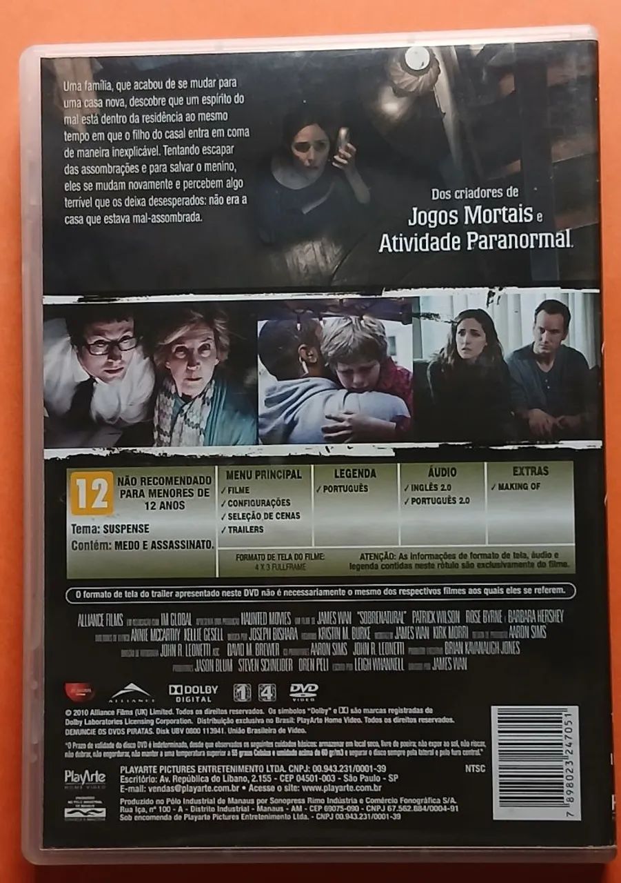 Dvd Sobrenatural  (Insidious) Patrick Wilson  - Foto 2