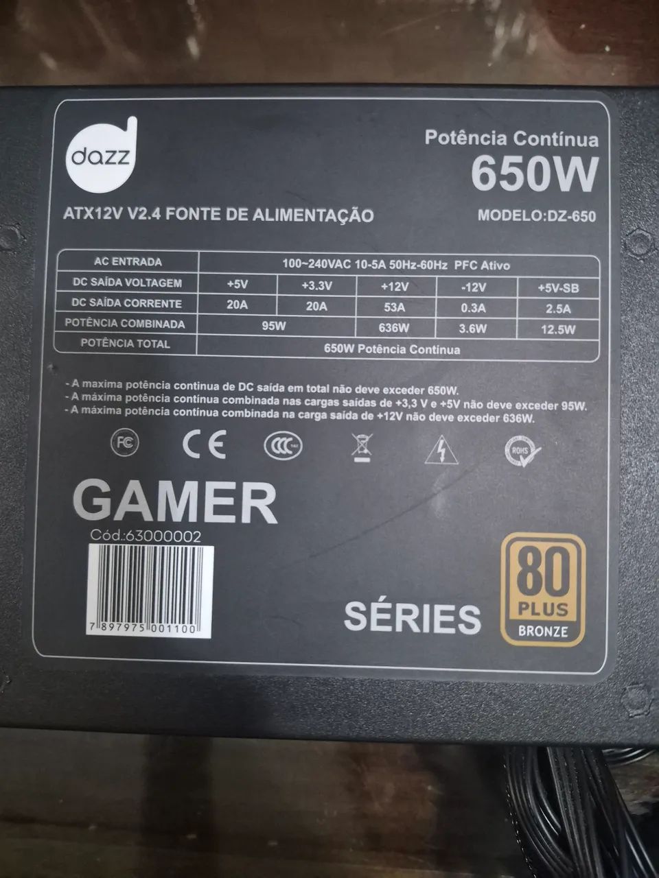 Fonte Dazz 650w - Foto 2