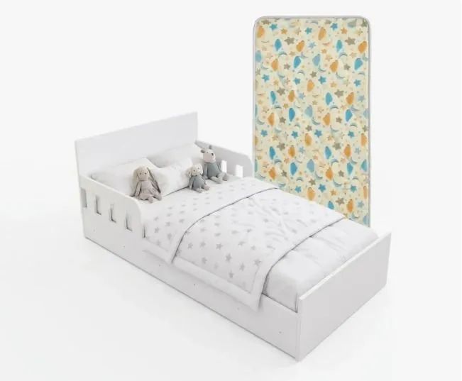 Mini cama infantil Lua com colchão. - Foto 2