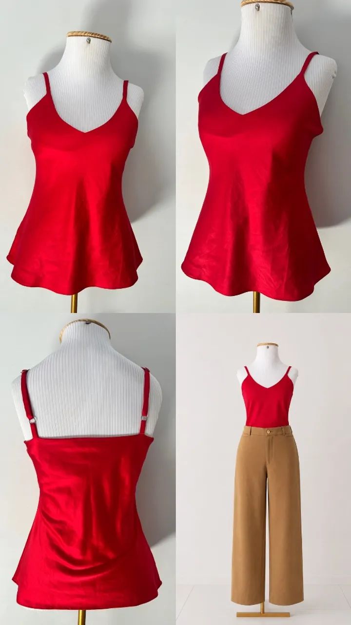 Blusinha de cetim vermelha 