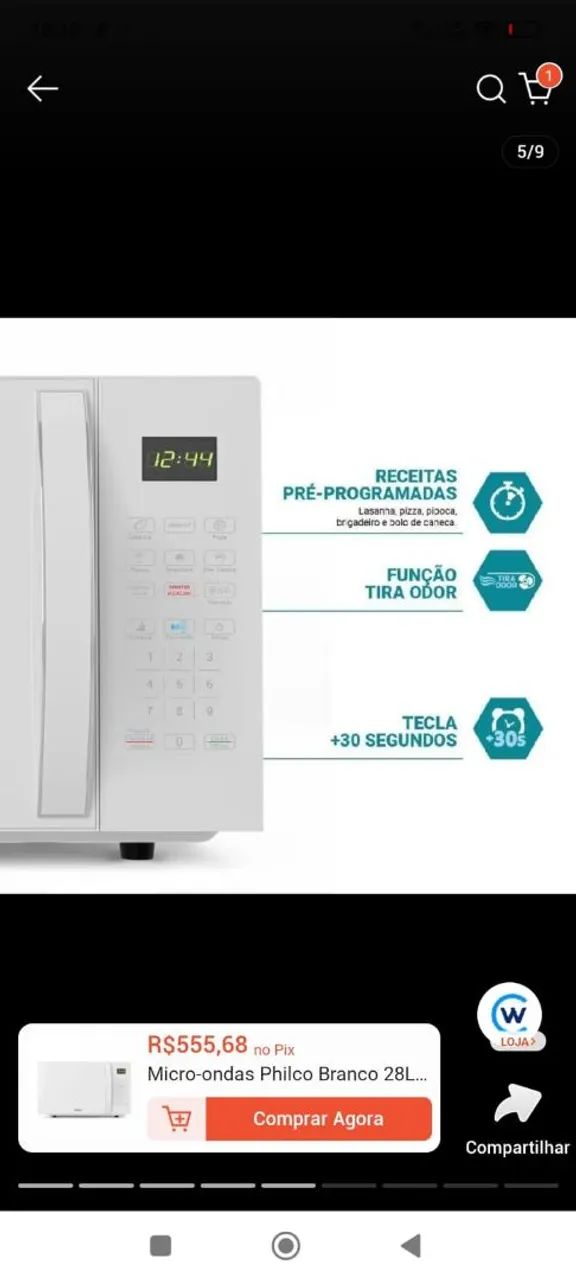 Micro-ondas Philco branco 28 litros  - Foto 5