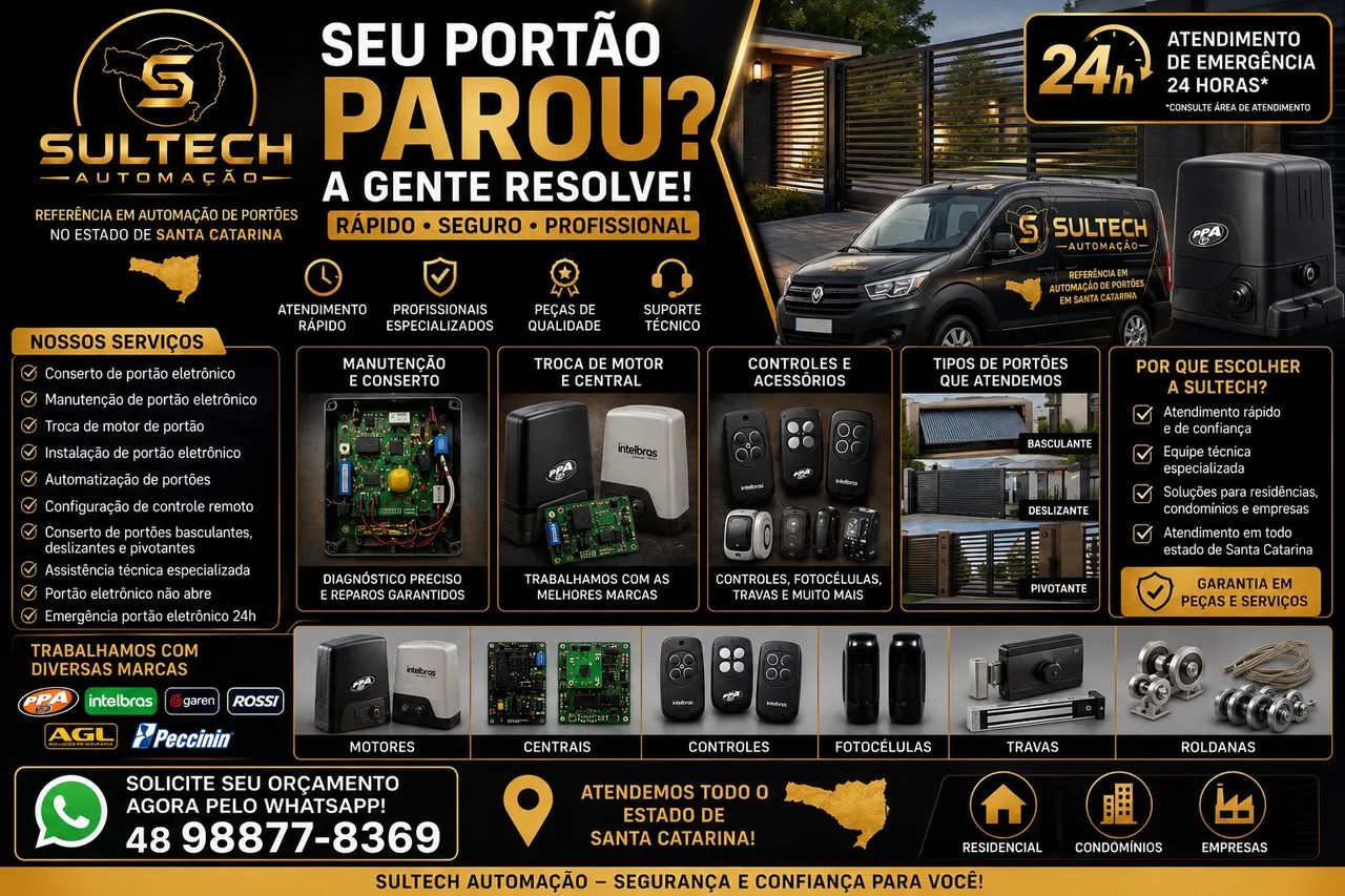 PORTÃO COM PROBLEMA? FALE AGORA COM A SULTECH AUTOMACÃO.
