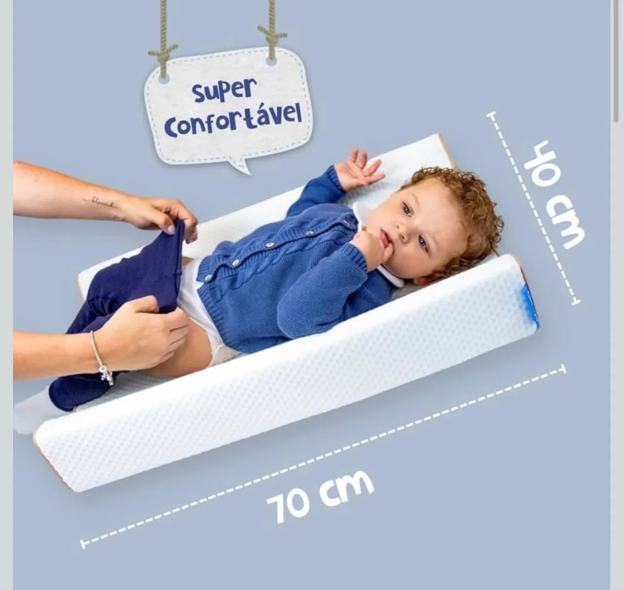 Clingo Trocador em Memory Foam e Fibra de Bambu, Branco  - Foto 3