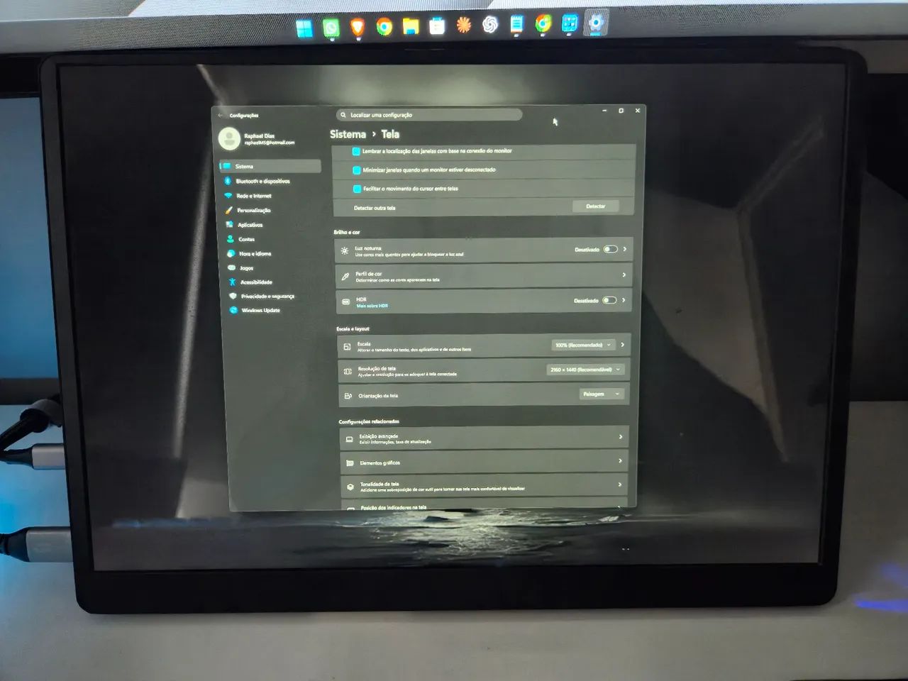 Monitor Portátil 14Pol QHD 2560x1440P IPS - Foto 3