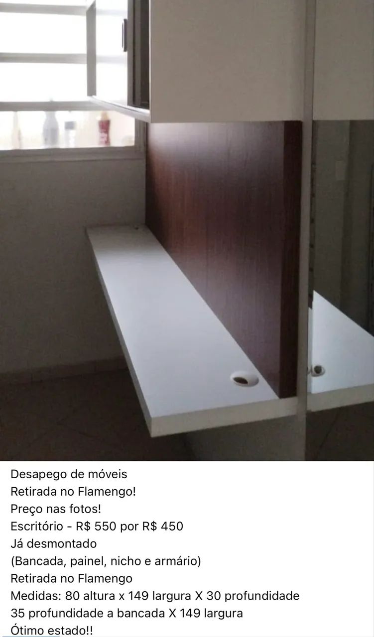 Escritório com armário e bancada
