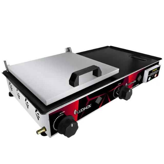 Chapa profissional INOX, com prensa e coletor, 60x30, NOVA, garantia e entrega GRÁTIS*