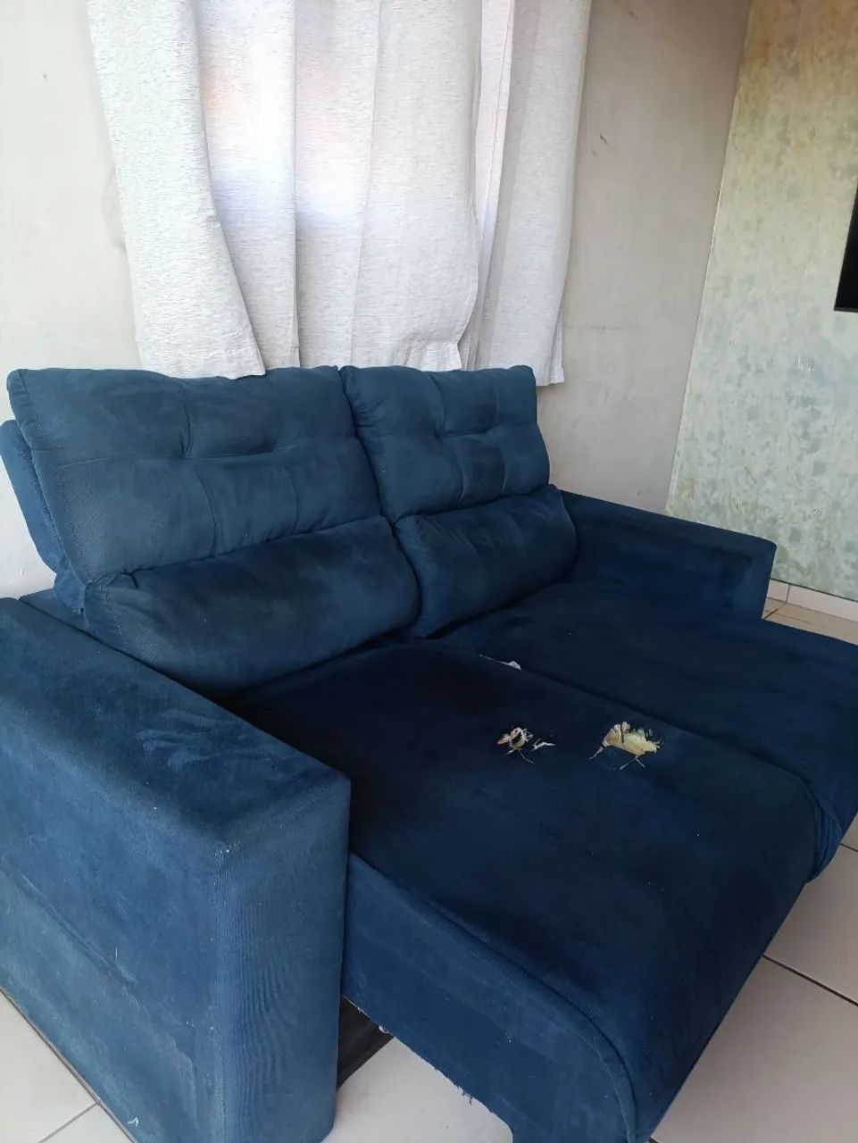 sofá cama azul 