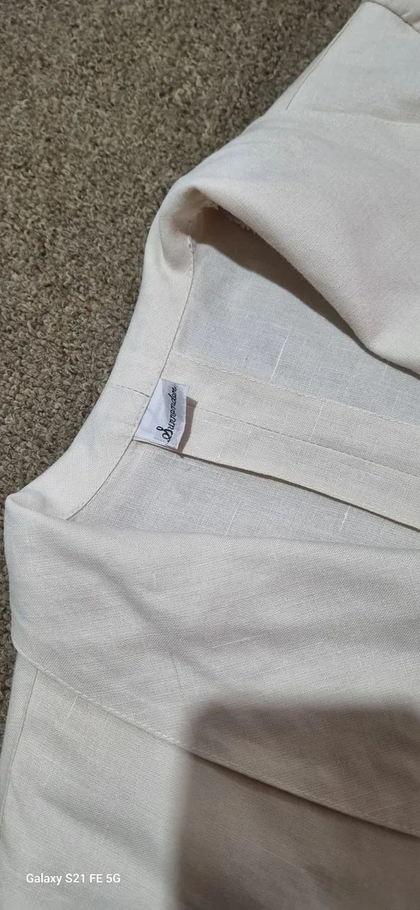 Blazer P off-white com gripir nas mangas - Foto 4