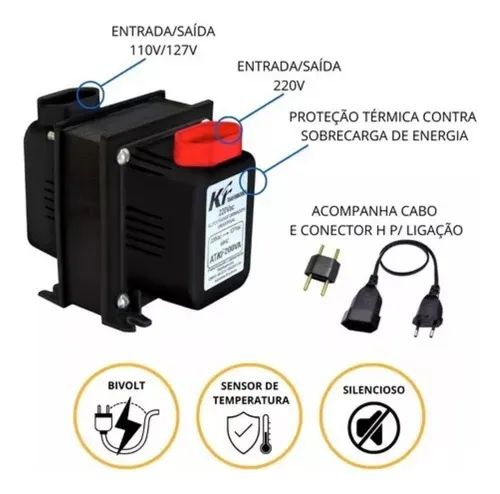 Conversor 220 para 110 - 110 para 220 - 500VA Bivolt - Foto 2