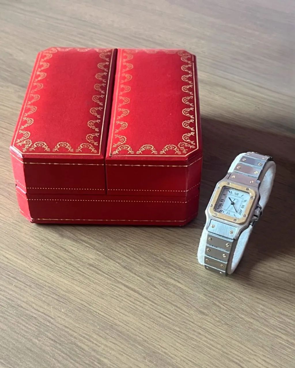 Cartier Santos Carrée Automático Ouro 18k & Aço (Ref. 0902) - Com Caixa e Certificados - Foto 2