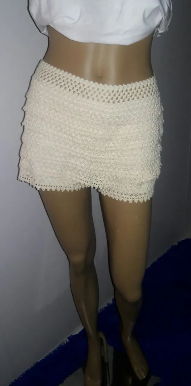 Shorts Bermuda Crochê P Novo - Foto 2