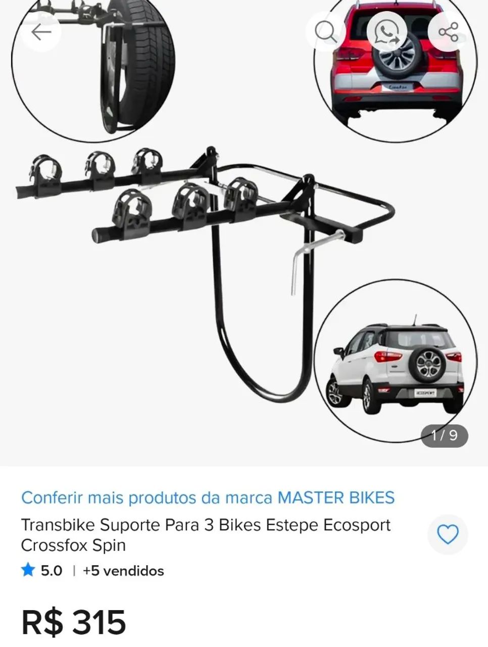 Suporte para transporte de bicicleta 