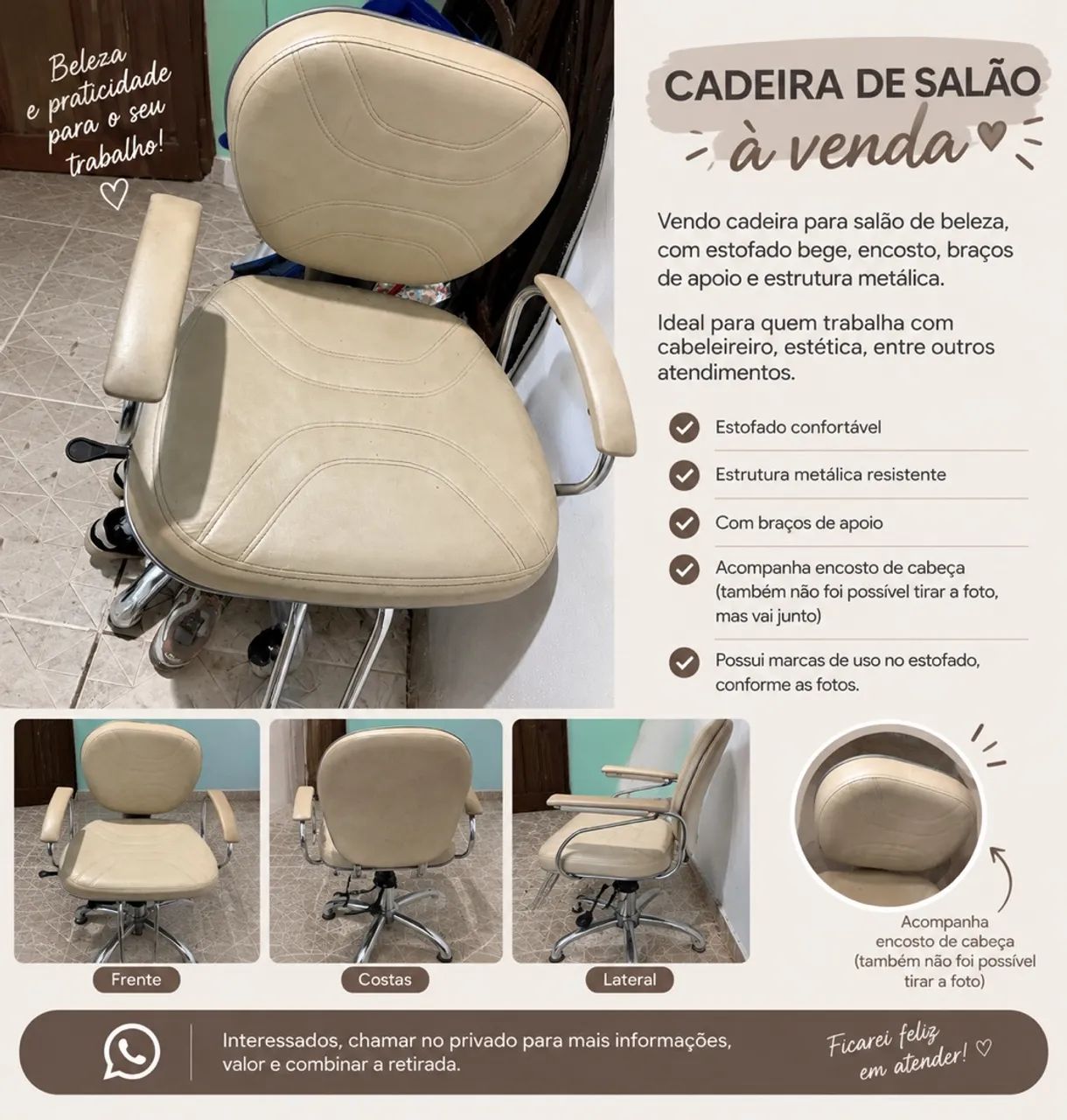 CADEIRA DE SALÃO À VENDA