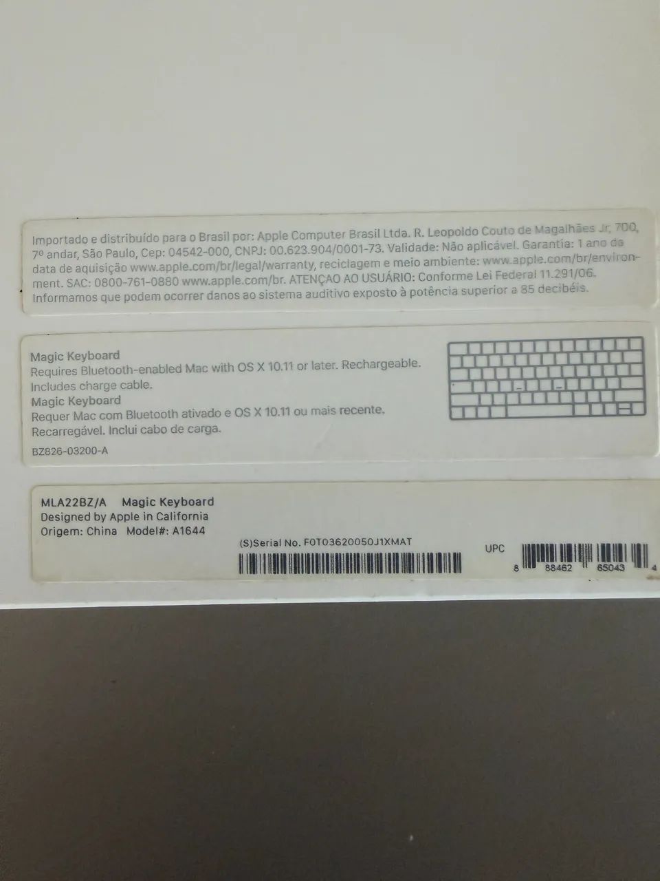 Teclado Magic Keyboard Apple para Mac, Bluetooth - MLA22BZ/A - Foto 4
