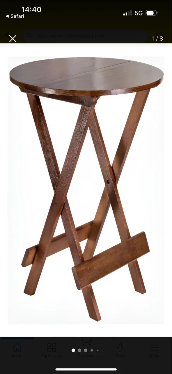 Mesa de bar alta de madeira 