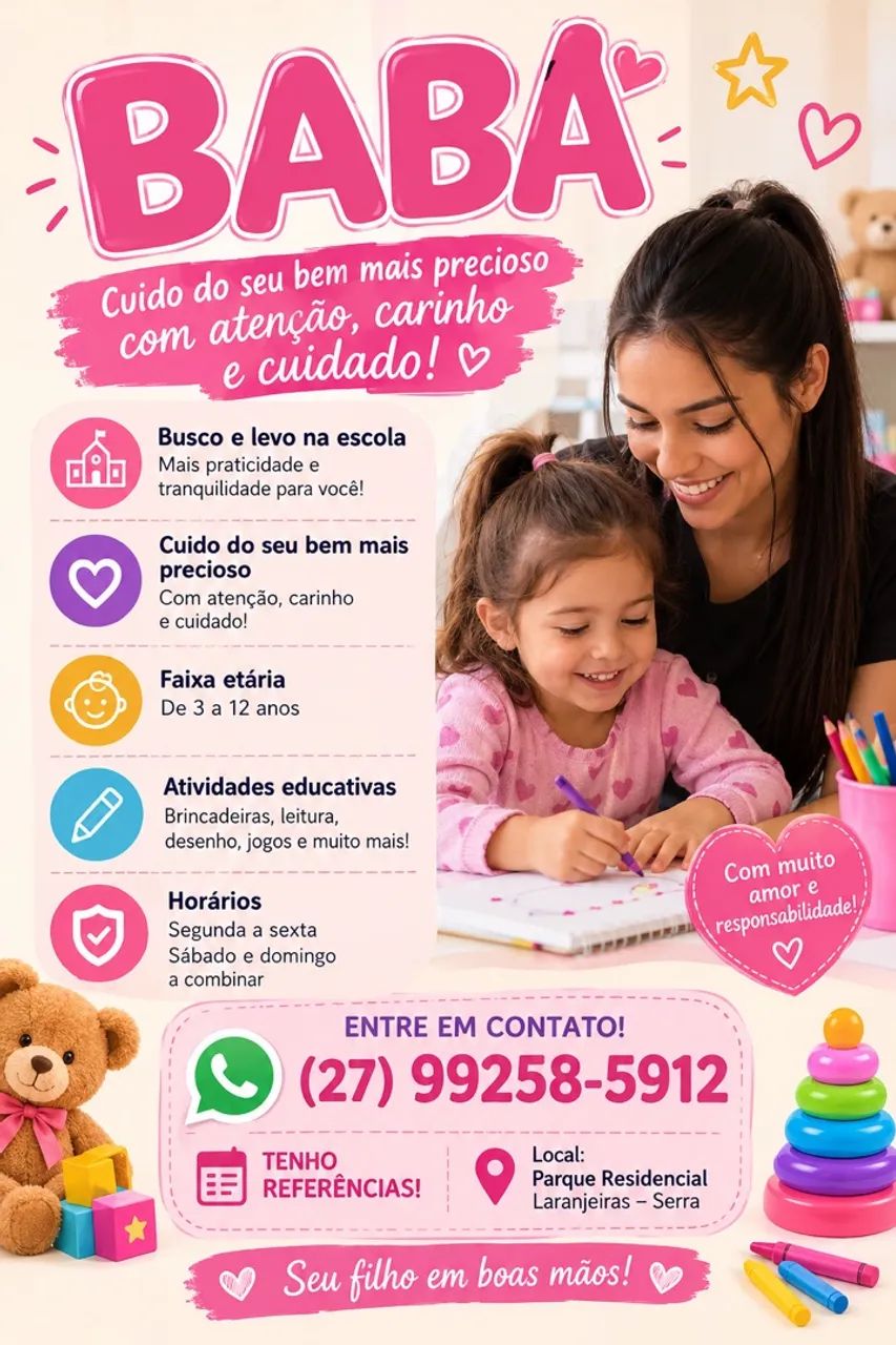 Babá em Parque Residencial Laranjeiras
