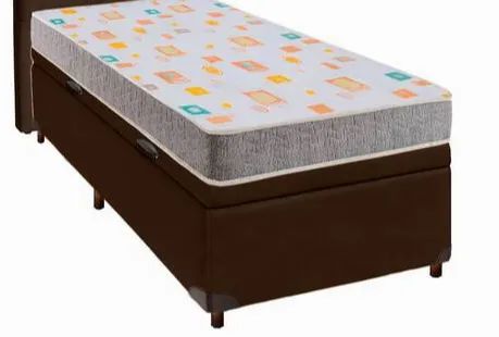 Kit de Cama Base Baú na cor Pinheiro e Colchão D20 