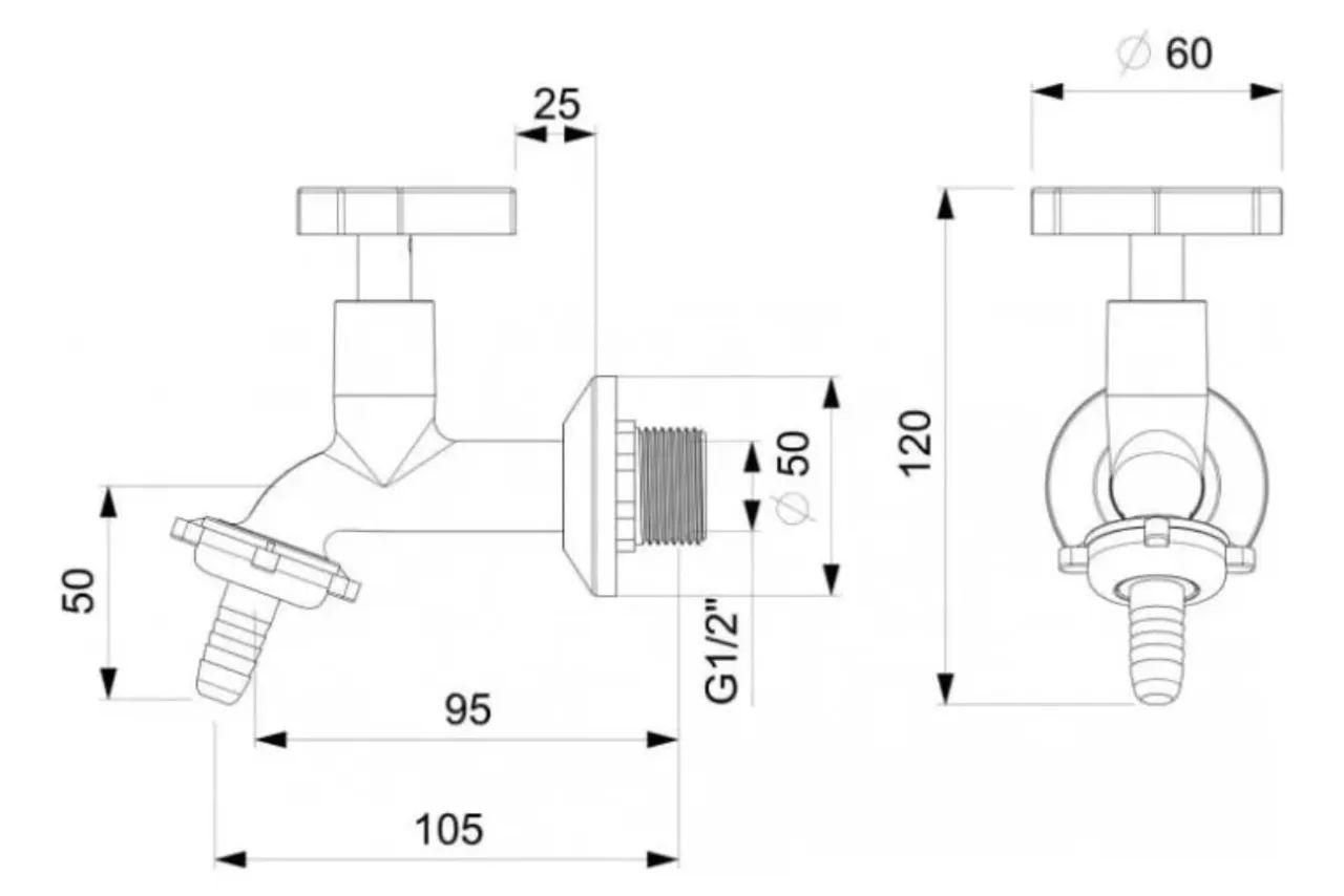 Torneira Para Tanque Jardim De Parede Up 1130 Cromada Celite Cromado Cromado - Foto 2