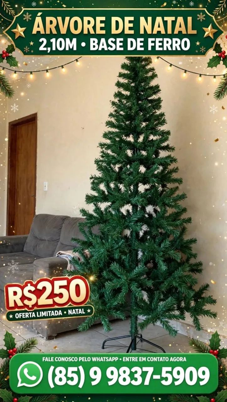 Árvore de natal 2, 10m com base de ferro 