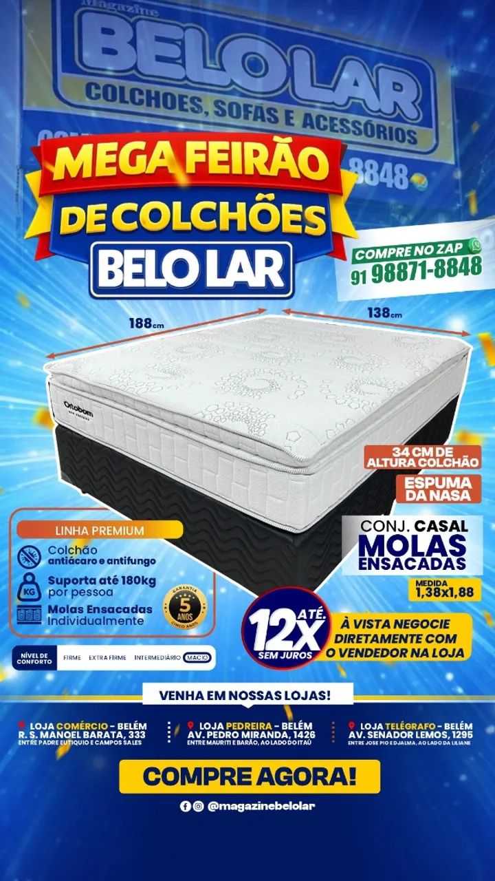 Cama Box Casal Molas Ensacadas