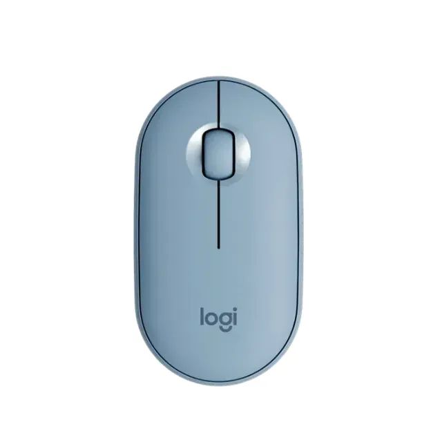 Mouse sem fio Logitech Pebble M350  Azul - Dongle ou Bluetooth