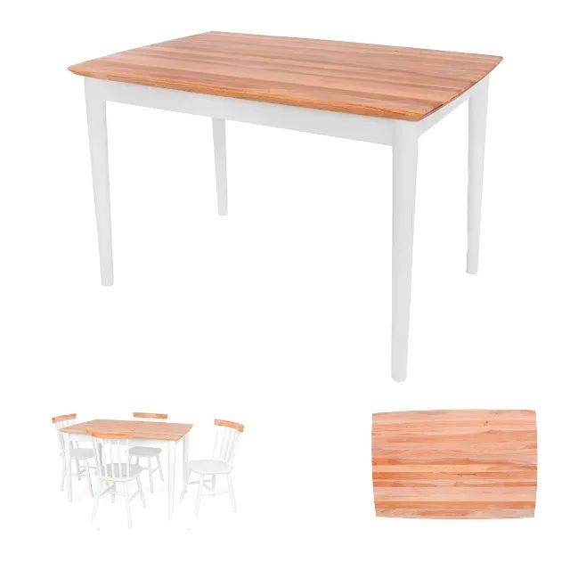 Kit Mesa Madeira Maciça com 4 Cadeiras Resistente Sala de Jantar Cozinha - Foto 3