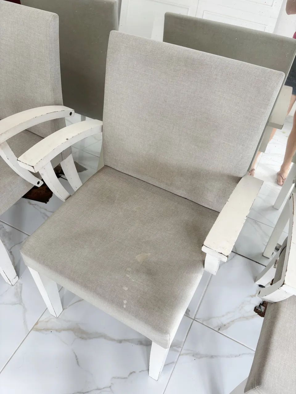 Lote 3 cadeiras de linho (estilo poltrona)  - Foto 4