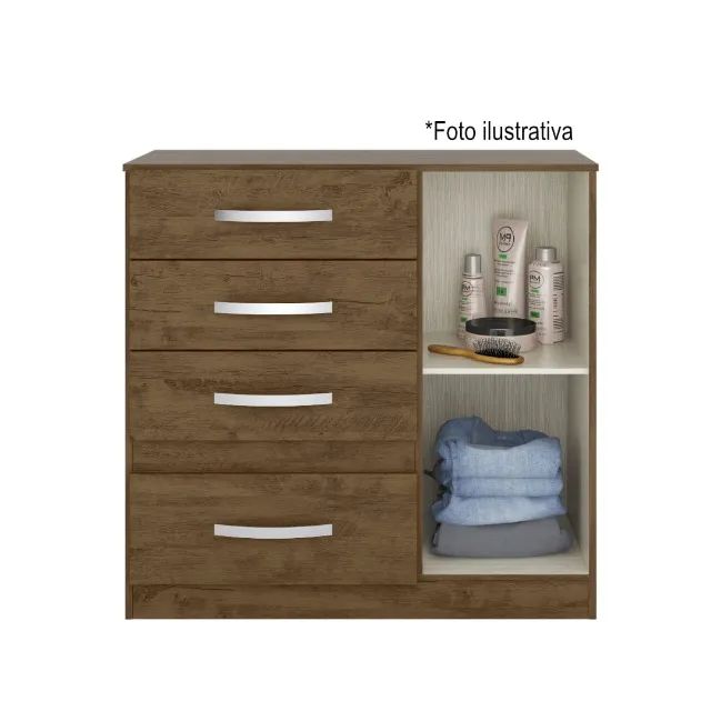 Cômoda Vênus com 4 Gavetas e 1 Porta Novo - Foto 2
