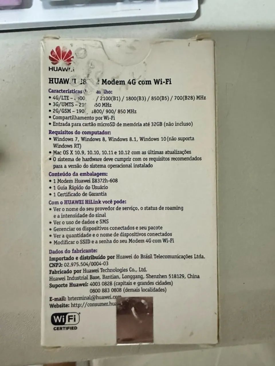 Modem USB 4G com Wi-Fi Huawei - Excelente Estado (Desbloqueado/Pega em qualquer operadora) - Foto 5