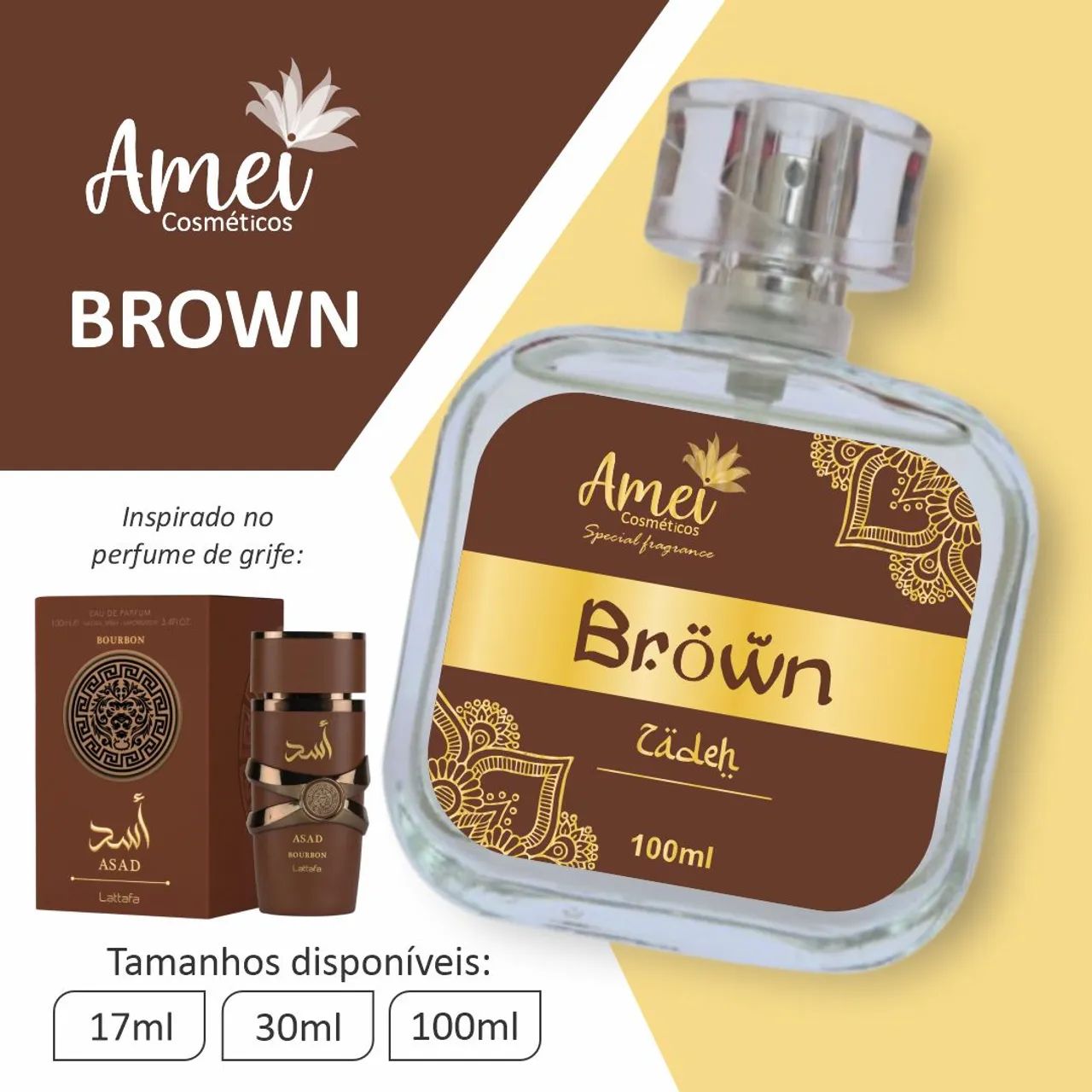Perfume masculino Brown de 100ml. 