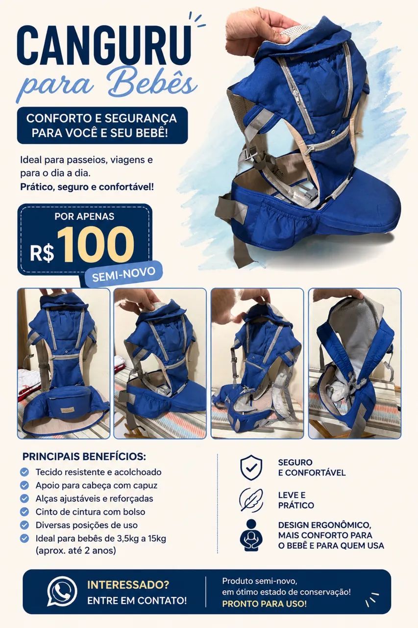 Canguru para bebês  - Foto 2