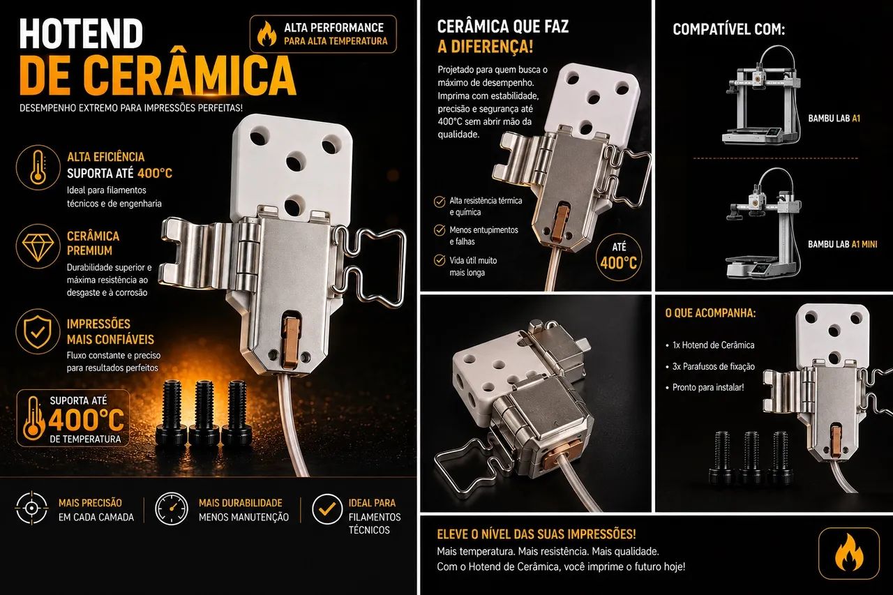  Hotend de Cerâmica ? Alta Performance  