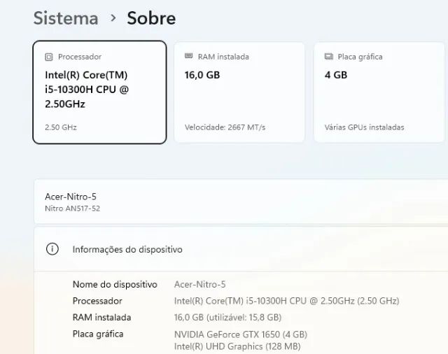 Notebook Acer Nitro 5 Tela 17"  - Foto 4