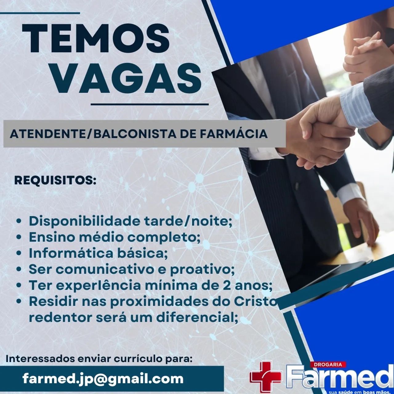 Vaga para Atendente de Farmácia
