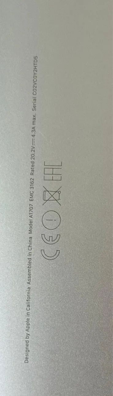 MacBook Modelo A1707 EMC 3162  - Foto 2