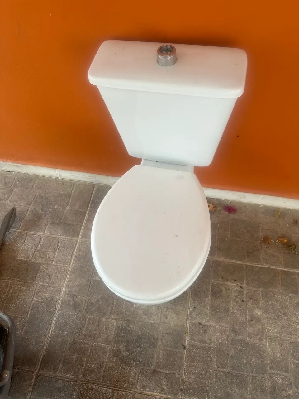 Semi-new toilet with label