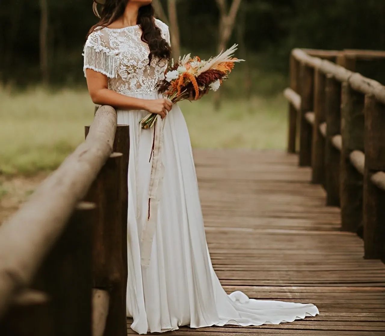 Vestido de noiva estilo Boho Chic - casamento - Foto 4