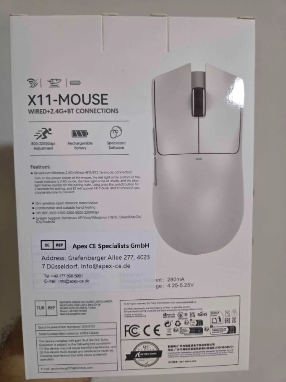 MOUSE GAMER SEM FIO COM BASE - ATTACK SHARK X11428513404985681921