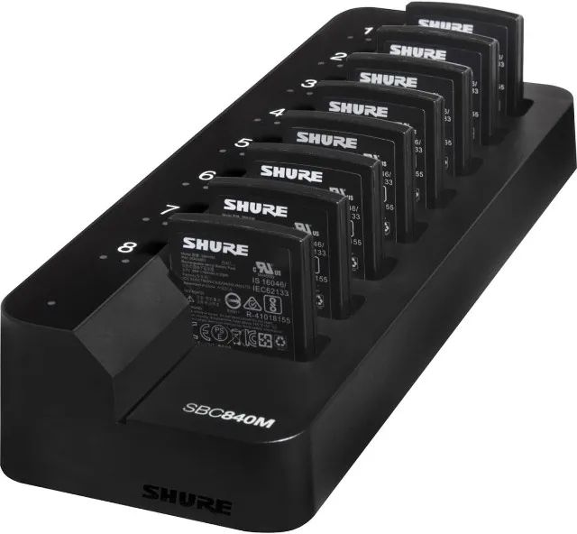 Carregador De Bateria Com 8 Compartimentos Shure Sbc840m