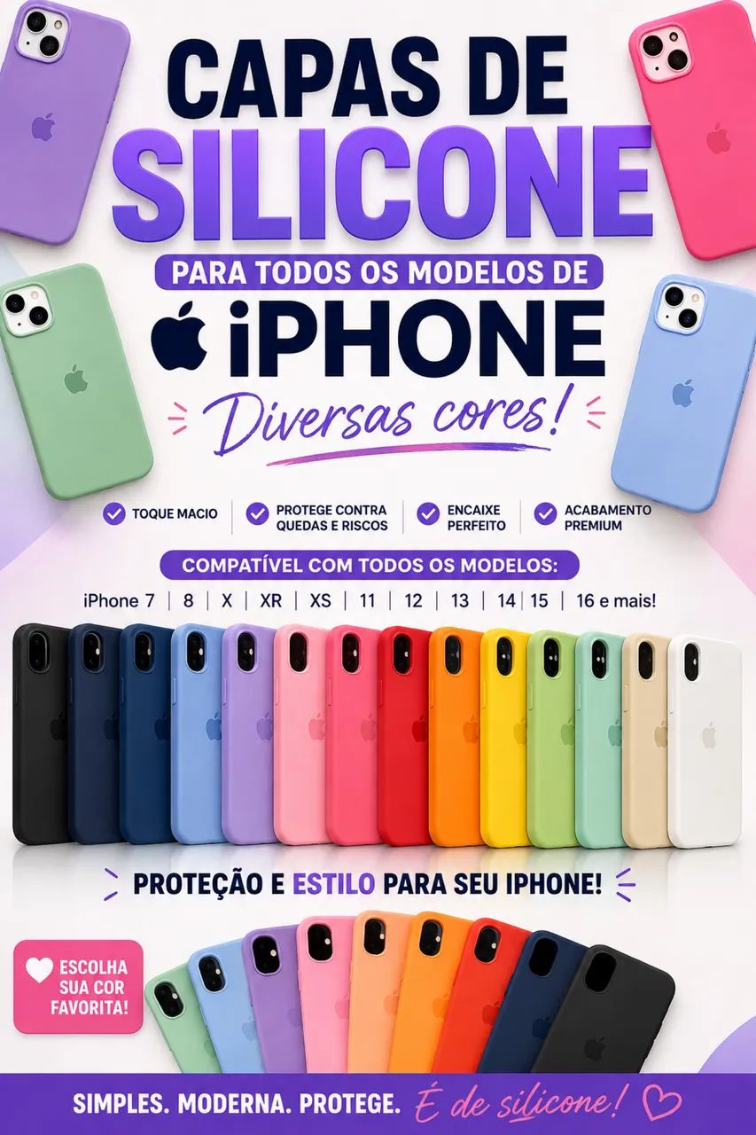 Capas silicone aveludada iPhone 