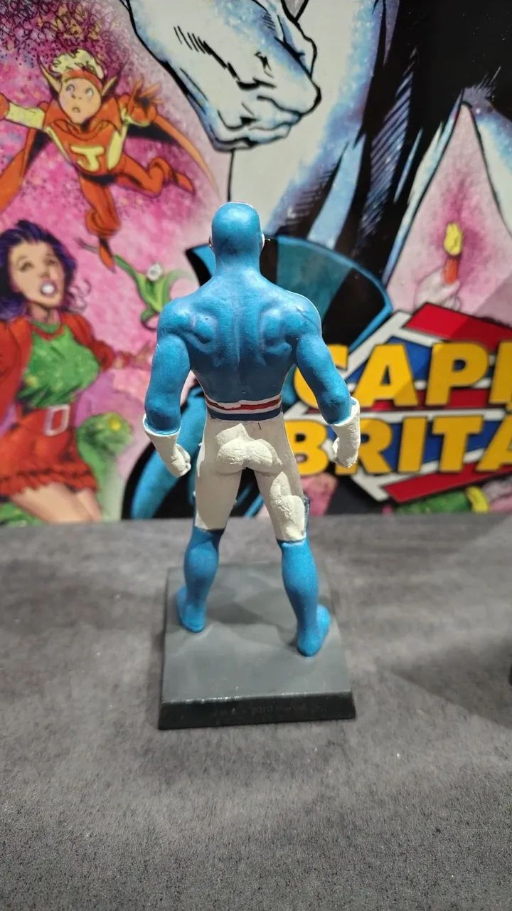 Miniatura Marvel Eaglemoss Capitão Britânia - Perfeito + Fasc. 21 e Embalagem - Foto 4