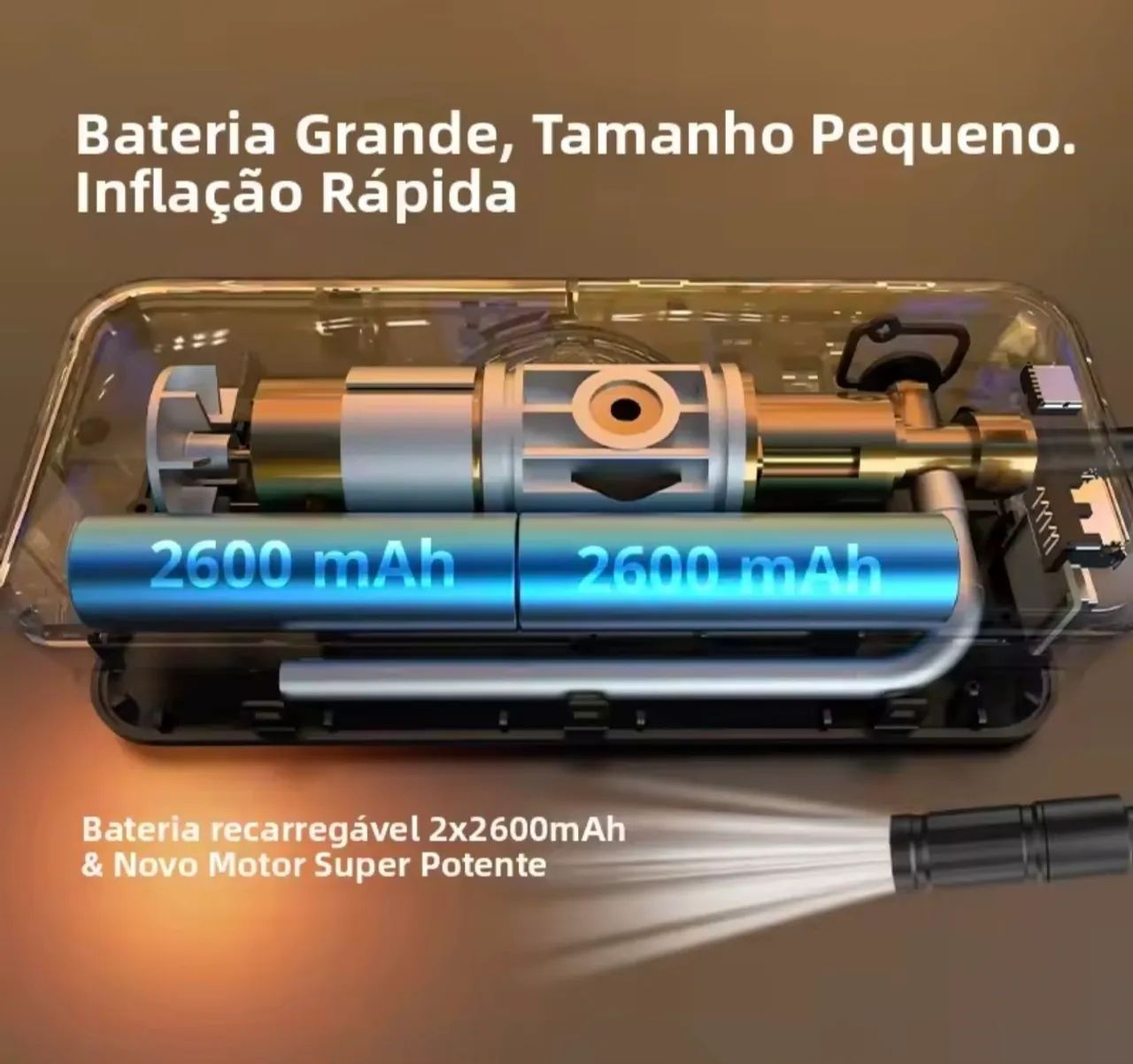 Mini compressor pra encher pneus  - Foto 4